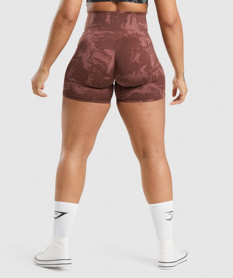 Women's Gymshark GS Power High Rise Shorts Brown | NZ 1JWFKB